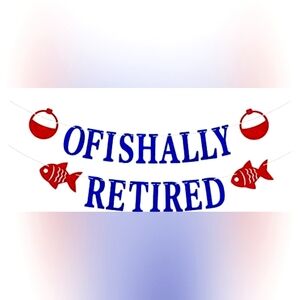 Ofishally Retired banner party decoration